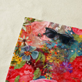 Schönes, helles, Abstraktes Blumenmuster Strandtuch