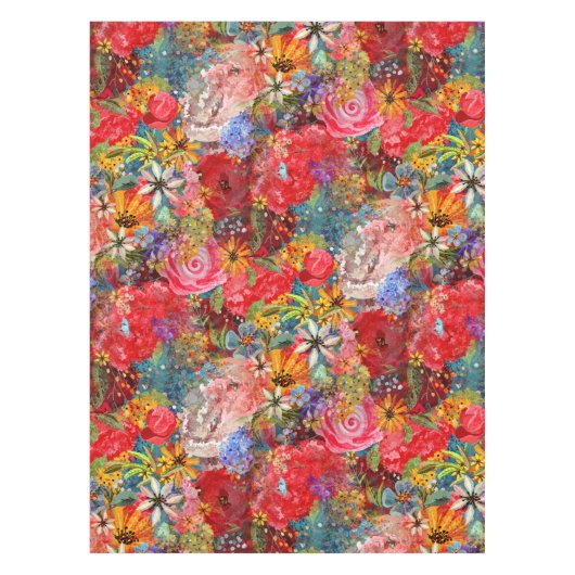 Schönes, helles, Abstraktes Blumenmuster Tischdecke (Vorderseite)