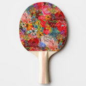 Schönes, helles, Abstraktes Blumenmuster Tischtennis Schläger (Rückseite)