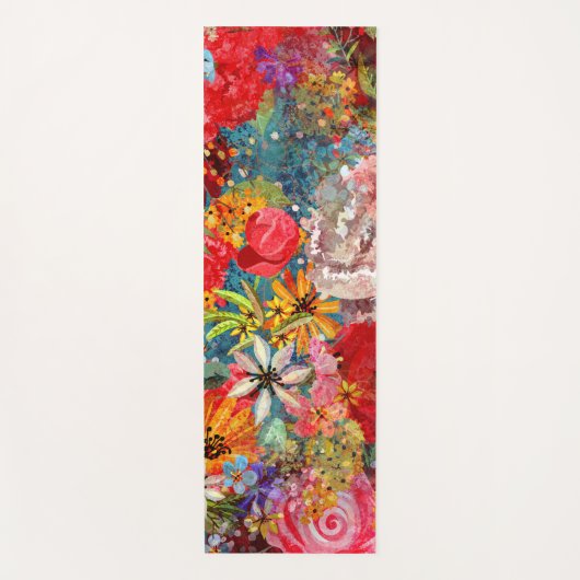 Schönes, helles, Abstraktes Blumenmuster Yogamatte (Vorderseite)