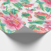 Schönes, helles Girly Pink Blume Muster Geschenkpapier (Ecke)