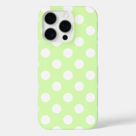 Schönes helles Grün mit großen weißen Polka-Punkte Case-Mate iPhone Hülle (Rückseite)
