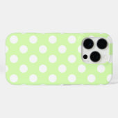 Schönes helles Grün mit großen weißen Polka-Punkte Case-Mate iPhone Hülle (Rückseite (Horizontal))