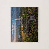 Schönes helles Haus Landschaft bei Sonnenaufgang Puzzle (Vertikal)