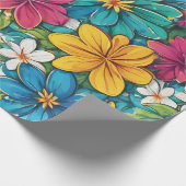 Schönes, helles, lebendiges Blumenmuster Geschenkpapier (Ecke)