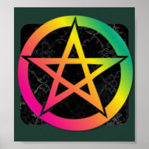Schönes helles Pentagramm Poster