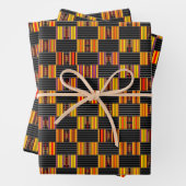 Schönes, helles Schwarzes Pinstripe Kente Geschenkpapier Set (Beispiel)