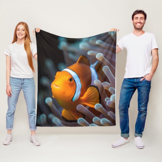 Schönes, hellgelbes Meeresfisch-Unterwasserbild Fleecedecke (Beispiel)