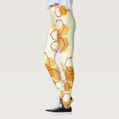 Schönes hellgelbes Wabenmuster Leggings (Links)