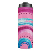 Schönes, hellrosa Regenbogendesign Thermosbecher (Vorderseite)