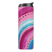 Schönes, hellrosa Regenbogendesign Thermosbecher (Nach links gedreht)