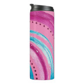 Schönes, hellrosa Regenbogendesign Thermosbecher (Nach rechts gedreht)