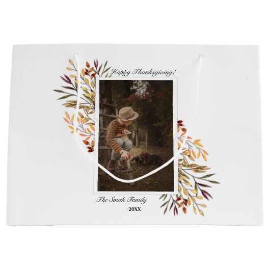 Schönes Herbst-Erntedank-Foto Große Geschenktüte (Vorderseite)