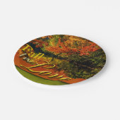 Schönes Herbst Foto Fall in der Liebe Hochzeit rus Pappteller (Schrägansicht)