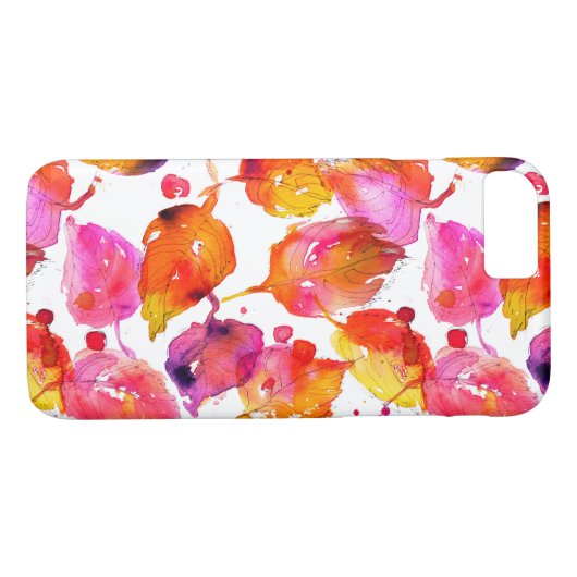 Schönes Herbstblatt mit Aquarellfarbe Case-Mate iPhone Hülle (Rückseite (Horizontal))