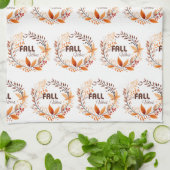 Schönes Herbstlaub Muster | Fall Vibes White Geschirrtuch (Gefaltet)