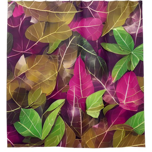 Schönes Herbstlaub-Muster im Herbst Duschvorhang (Vorderseite)