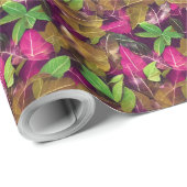 Schönes Herbstlaub-Muster im Herbst Geschenkpapier (Rolleneckpunkt)
