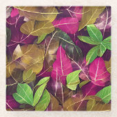 Schönes Herbstlaub-Muster im Herbst Glasuntersetzer (Vorderseite)