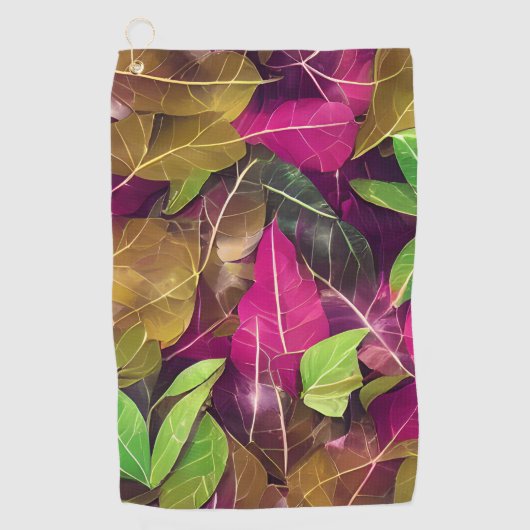 Schönes Herbstlaub-Muster im Herbst Golfhandtuch (Vorderseite)