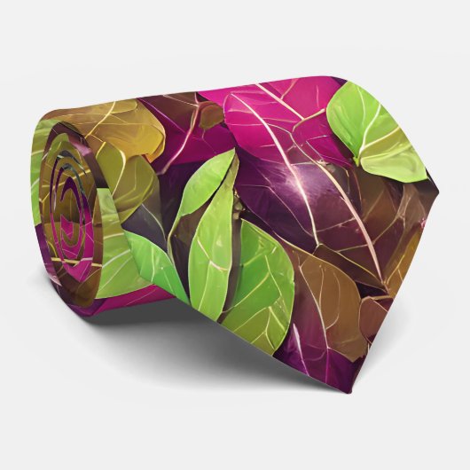 Schönes Herbstlaub-Muster im Herbst Krawatte (Gerollt)