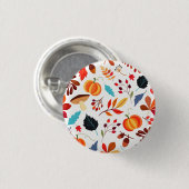 Schönes Herbstmuster Button (Vorne & Hinten)