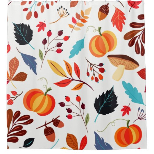 Schönes Herbstmuster Duschvorhang (Vorderseite)