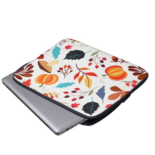 Schönes Herbstmuster Laptopschutzhülle (Vorne Knopf)