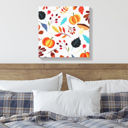 Schönes Herbstmuster Leinwanddruck (Insitu (Schlafzimmer))
