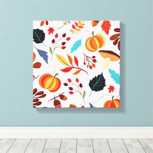 Schönes Herbstmuster Leinwanddruck (Insitu (Holzboden))