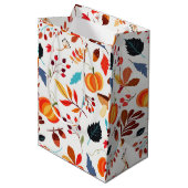 Schönes Herbstmuster Mittlere Geschenktüte (Vorderseite Schrägansicht)