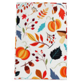 Schönes Herbstmuster Mittlere Geschenktüte (Rückseite)