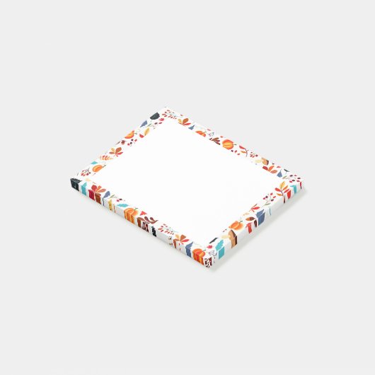 Schönes Herbstmuster - Post-it Klebezettel (angewinkelt)