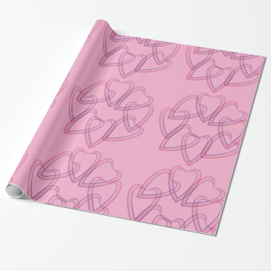 Schönes Herz-Kreis-Muster Geschenkpapier (Ungerollt)