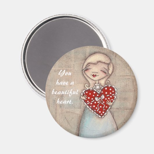 Schönes Herz - Magnet (Vorderseite/Rückseite)