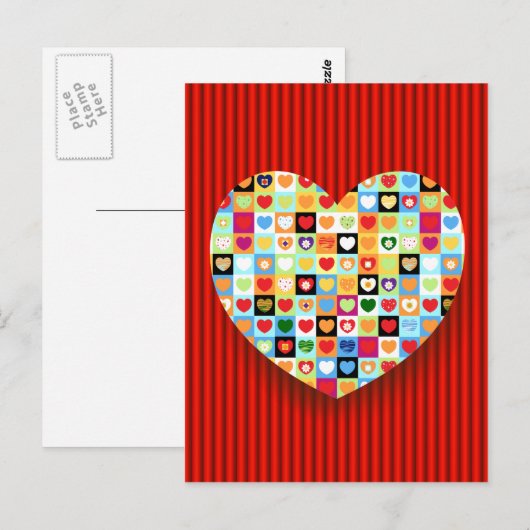 Schönes Herz Postkarte (Vorne/Hinten)