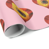 Schönes Herz Sonnenblumen glänzende Wrapping Paper Geschenkpapier (Rolleneckpunkt)