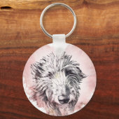 Schönes Herz und Shaggy Hund Keyring Schlüsselanhänger (Vorderseite)