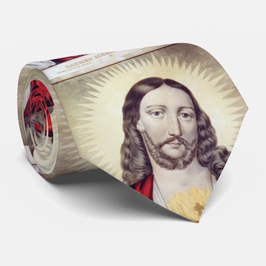 SCHÖNES HERZ VON JESUS NECK TIE KRAWATTE (Gerollt)