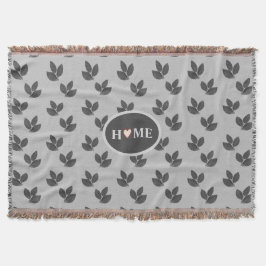 Schönes Herz Zuhause & Laurel Blätter auf Grau Decke