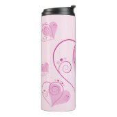 Schönes Herzenrosa Thermosbecher (Nach links gedreht)