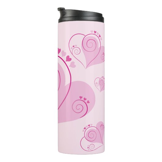 Schönes Herzenrosa Thermosbecher (Nach rechts gedreht)