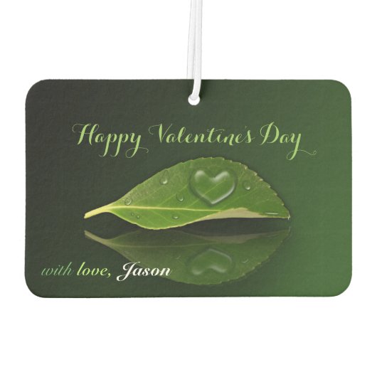 Schönes, herzförmiges Wassertropfen auf der linken Autolufterfrischer (Rückseite)