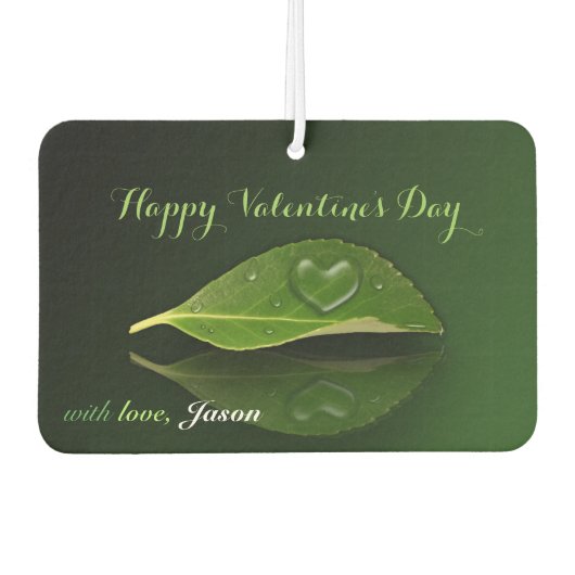 Schönes, herzförmiges Wassertropfen auf der linken Autolufterfrischer (Vorderseite)