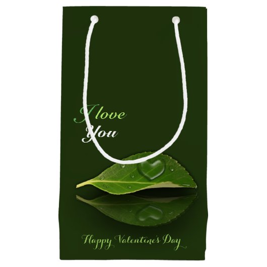 Schönes, herzförmiges Wassertropfen auf der linken Kleine Geschenktüte (Vorderseite)