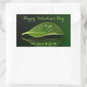 Schönes, herzförmiges Wassertropfen auf der linken Rechteckiger Aufkleber (Tasche)