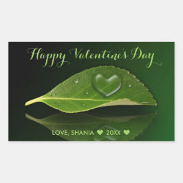 Schönes, herzförmiges Wassertropfen auf der linken Rechteckiger Aufkleber