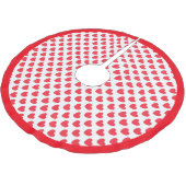 Schönes Herzmuster auf Weiß Polyester Weihnachtsbaumdecke (Schrägansicht)