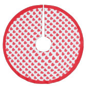 Schönes Herzmuster auf Weiß Polyester Weihnachtsbaumdecke (Vorderseite)