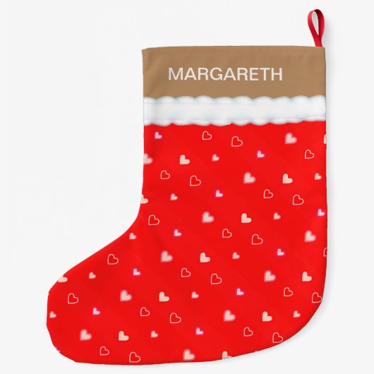 Schönes Herzmuster Großer Weihnachtsstrumpf (Rückseite)